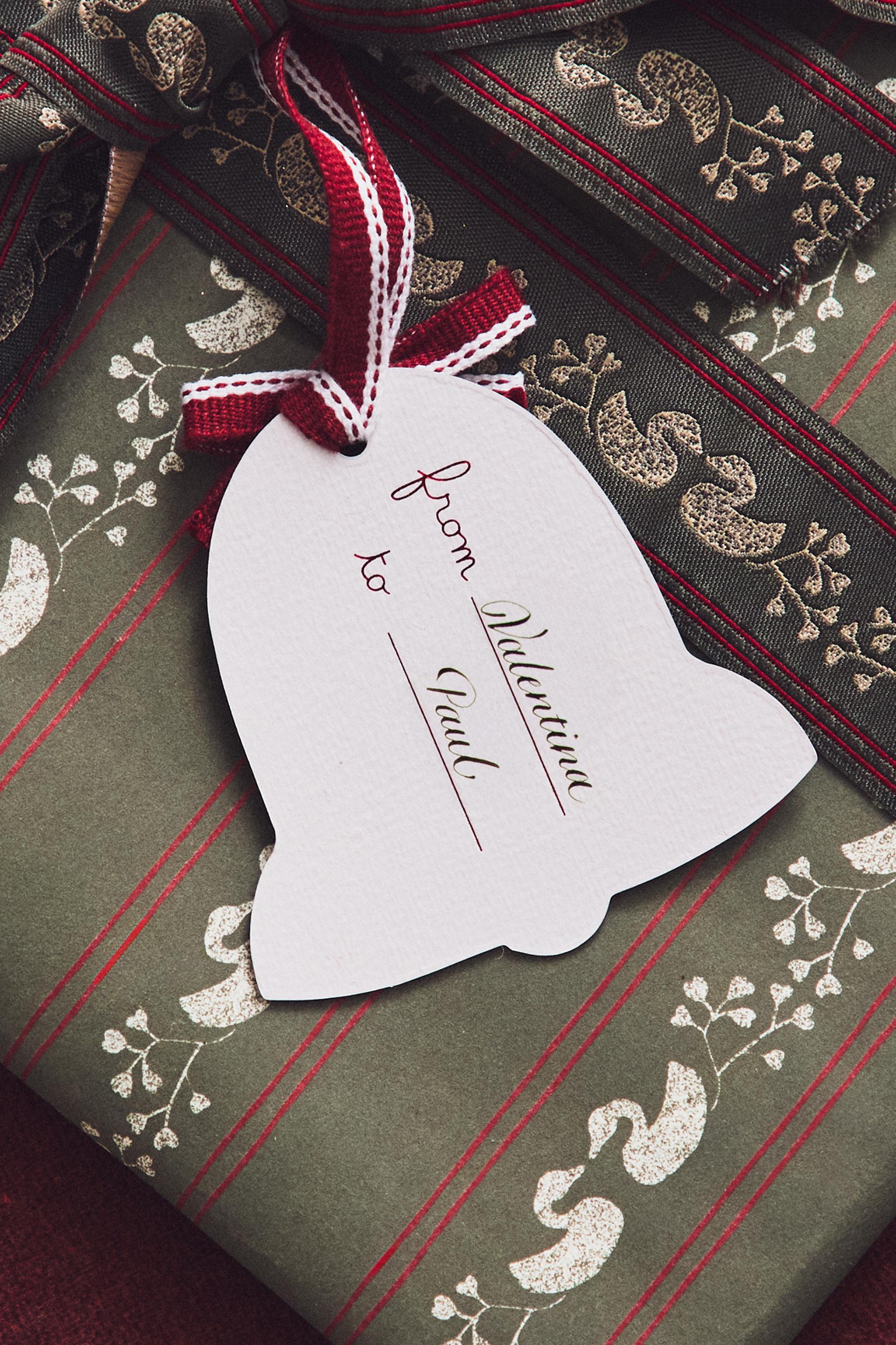 LOT ÉTIQUETTES CADEAUX CLOCHES NOËL (LOT DE 12)